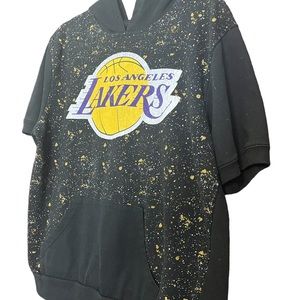 Hooded Short Sleeve LA Lakers Splattered Hoodie